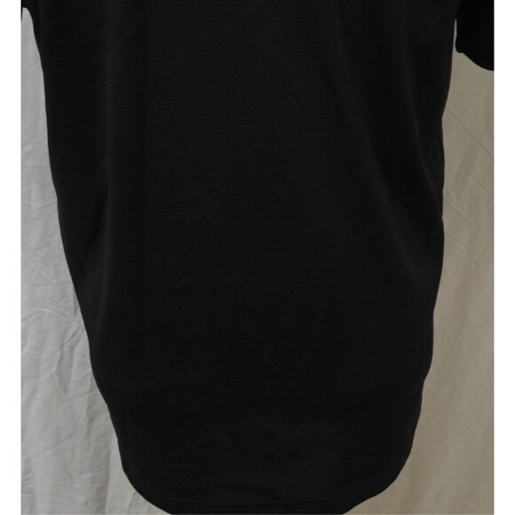 Reebok Mens Medium Dark Blue Perforated Short Sleeve Logo Golf Polo Shirt - Picture 10 of 12